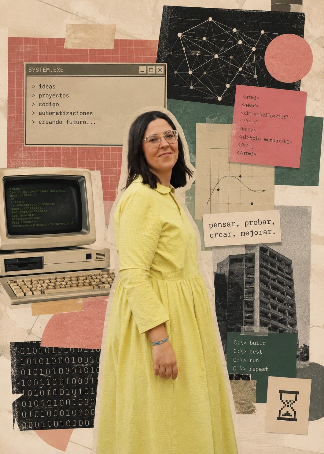 Collage visual sobre proyectos, ideas y tecnología